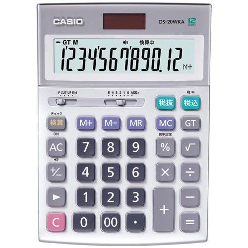 カシオ 本格実務電卓 12桁 デスクタイプ DS-20WKA-N 1台