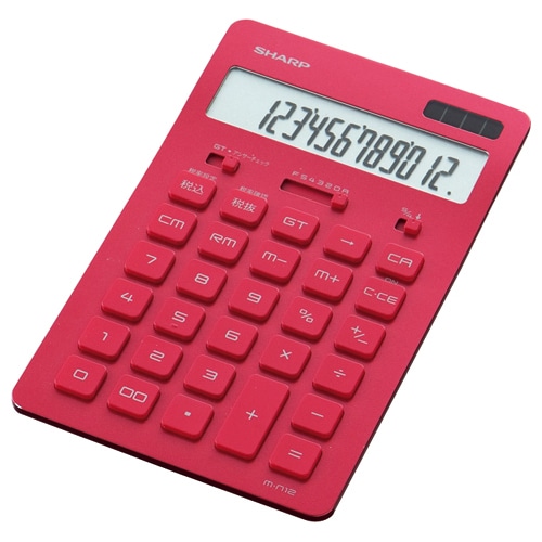 スリムデザイン電卓 レッド EL-N802-RX