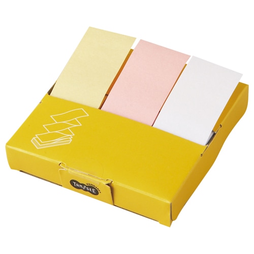 TANOSEE ポップアップふせん 紙箱付 75×25mm 3色 1セット(3冊)