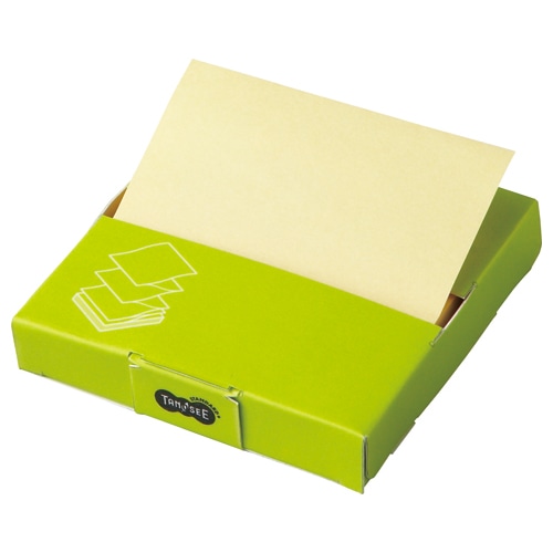 TANOSEE ポップアップふせん 紙箱付 75×75mm イエロー 1冊
