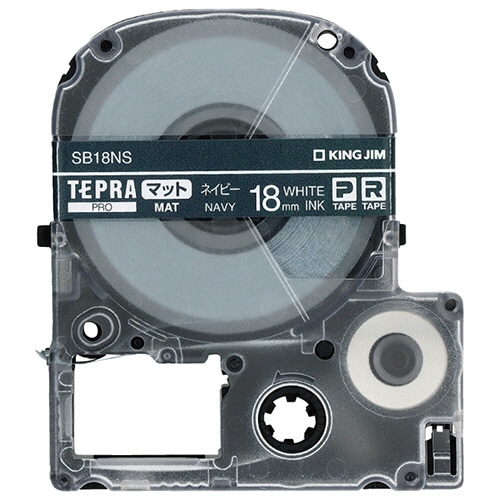 キングジム　テプラ　ＰＲＯ　テープカートリッジ　マットラベル　１８ｍｍ　ネイビー／白文字　ＳＢ１８ＮＳ　１個