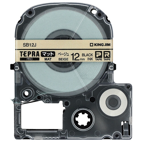 キングジム　テプラ　ＰＲＯ　テープカートリッジ　マットラベル　１２ｍｍ　ベージュ／黒文字　ＳＢ１２Ｊ　１個