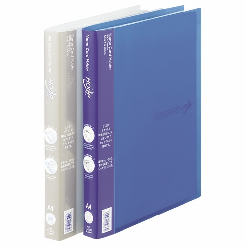 ライオン事務器 名刺ホルダー(フープ) スリット入リーフ A4タテ 12穴 300枚 ヨコ入れ 透明 TS-300S 1冊