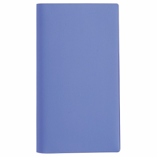 ライオン事務器 名刺ホルダー 手帳タイプ タテ195×ヨコ108mm 84枚 ヨコ入れ ブルー YM-80 1冊