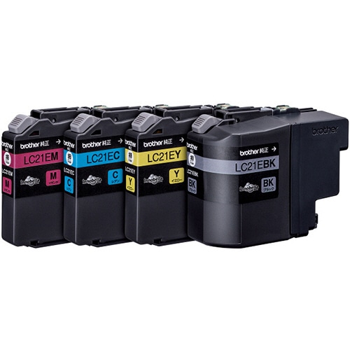 ブラザー インクカートリッジ お徳用 4色 大容量 LC21E-4PK 1箱(4個:各色1個)
