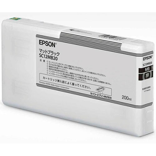 エプソン インクカートリッジ 200mL マットブラック SC12MB20 1個