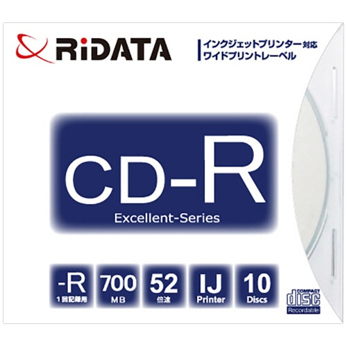 RiDATA データ用CD-R 700MB 1-52倍速 ホワイトワイドプリンタブル 5mmスリムケース CD-R700EXWP.10RT SC N 1パック