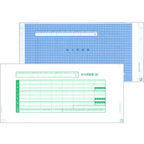 東京ビジネス 給与明細書II 片側テープ留 連帳 横292×縦140mm BP1003-02GF 1箱(500セット)
