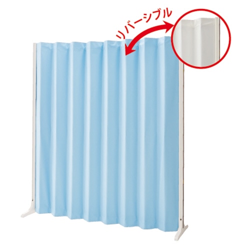 プラチナ アコーデオンスクリーン 高さ1650mm ホワイトフレーム ホワイト/ブルー ADS-NO16WRV C-10/C-11 1台