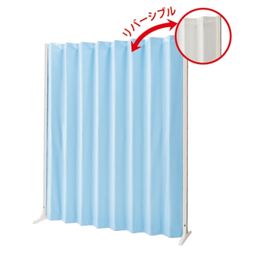 プラチナ アコーデオンスクリーン 高さ1800mm ホワイトフレーム ホワイト/ブルー ADS-NO18WRV C-10/C-11 1台