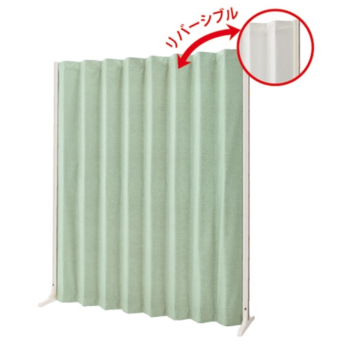 プラチナ アコーデオンスクリーン 高さ1800mm ホワイトフレーム ホワイト/グリーン ADS-NO18WRV A-1/C-10 1台