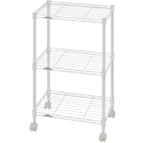 ドウシシャ Luminous(ルミナス) カラーラック 3段 幅455×奥行295×高さ760mm ホワイト LCR45-3WH 1台