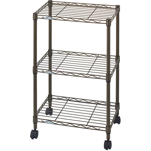 ドウシシャ Luminous(ルミナス) カラーラック 3段 幅455×奥行295×高さ760mm ブラウン LCR45-3BR 1台