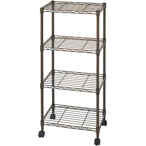 ドウシシャ Luminous(ルミナス) カラーラック 4段 幅455×奥行295×高さ1040mm ブラウン LCR45-4BR 1台