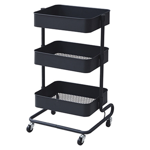 YAMAZEN バスケットトローリー 幅460×奥行380×高さ810mm ブラック LBT-3(BK) 1台