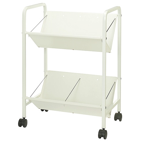 ルガテ 傾斜ファイルワゴン 2段 ホワイト HPF0502-2WH 1台