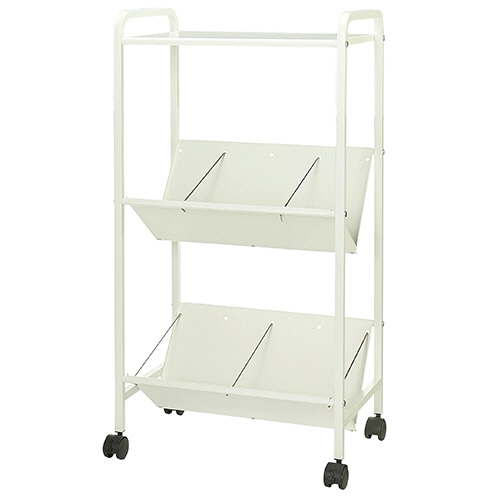 ルガテ 傾斜ファイルワゴン 2段 天板付 ホワイト HPF0502-2TWH 1台