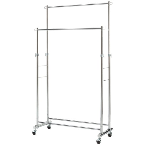 YAMAZEN 頑丈ハンガー ダブルタイプ クロムシルバー APS-W(CH) 1台