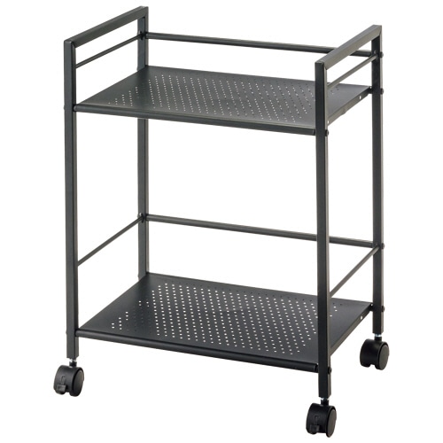 YAMAZEN パンチングワゴン 2段 マットブラック SSDT-2MBK 1台