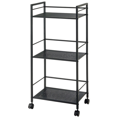 YAMAZEN パンチングワゴン 3段 マットブラック SSDT-3MBK 1台