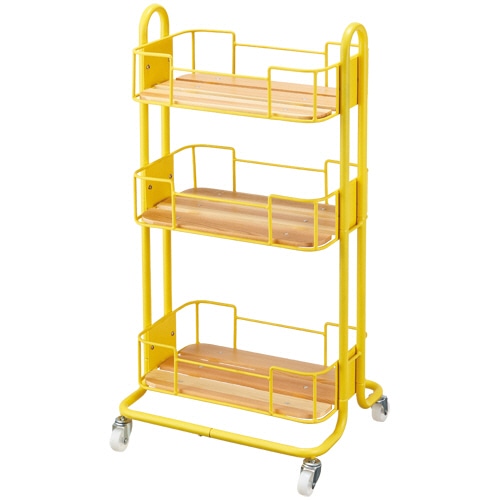 YAMAZEN ナチュラルトローリー 幅475×奥行380×高さ905mm レモン BNT-3(LEMON) 1台