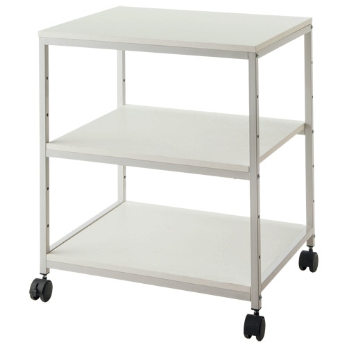 シンプルデスクワゴンN 3段 幅600×奥行485×高さ715mm ホワイト 1台