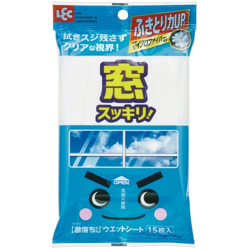 レック 激落ちウエットシート 窓用 SS-037 1パック(15枚)