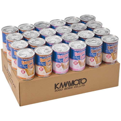 河本総合防災　エマージェンシーブレッド　３種アソートセット　１箱（２４缶）