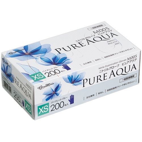 川西工業　ニトリルグローブ　ピュアアクア　ＸＳ　Ｍ００５－ＸＳ　１箱（２００枚）