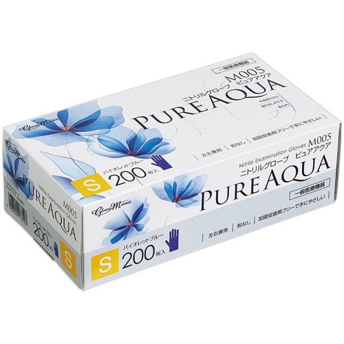 川西工業　ニトリルグローブ　ピュアアクア　Ｓ　Ｍ００５－Ｓ　１箱（２００枚）