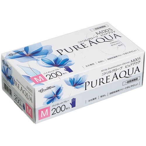 川西工業　ニトリルグローブ　ピュアアクア　Ｍ　Ｍ００５－Ｍ　１箱（２００枚）