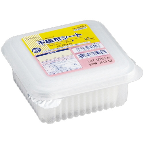 オオサキメディカル　アルウエッティＢｏｘ－Ｅ　不織布シート　１５×１５ｃｍ　４ツ折　１パック（２５枚）