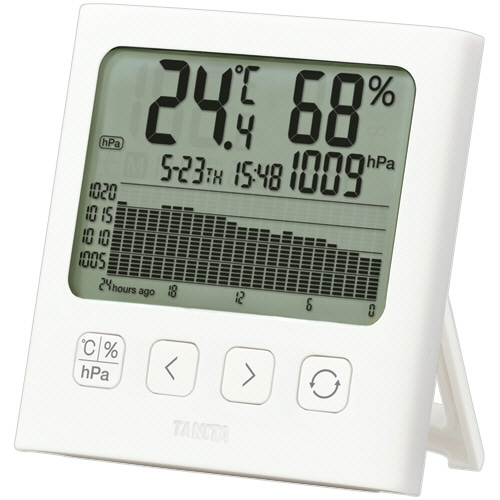 タニタ　グラフ付きデジタル温湿度計　アイボリー　ＴＴ－５９４ＩＶ　１個