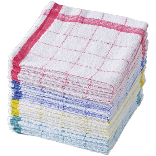 格子柄　台ふきん　４色アソート　１パック（２０枚）