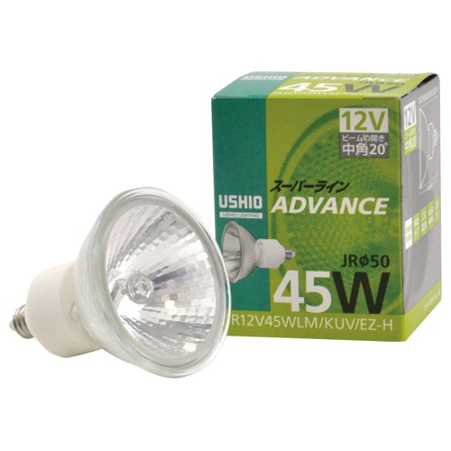 ウシオライティング ハロゲンランプ スーパーラインアドバンス 45W 中角 EZ10口金 ミラー付 JR12V45WLM/KUV/EZ-H 1個