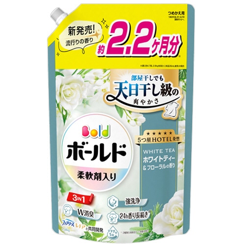 Ｐ＆Ｇ　ボールド　ジェル　ホワイトティー＆フローラルの香り　つめかえ用　ウルトラジャンボ　１．５８ｋｇ　１パック
