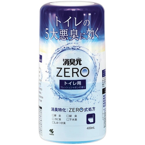 小林製薬　消臭元ＺＥＲＯ　トイレ用　フレッシュシャボンの香り　本体　４００ｍＬ　１個
