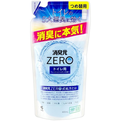小林製薬　消臭元ＺＥＲＯ　トイレ用　フレッシュシャボンの香り　つめ替用　４００ｍＬ　１個