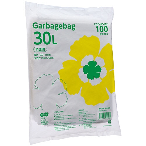 ＴＡＮＯＳＥＥ　ゴミ袋エコノミー　半透明　３０Ｌ　１パック（１００枚）