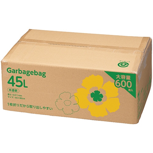 ＴＡＮＯＳＥＥ　ゴミ袋エコノミー　大容量タイプ　半透明　４５Ｌ　１箱（６００枚）