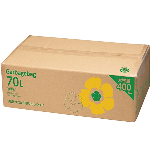 ＴＡＮＯＳＥＥ　ゴミ袋エコノミー　大容量タイプ　半透明　７０Ｌ　１箱（４００枚）
