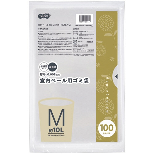 ＴＡＮＯＳＥＥ　室内ペール用ゴミ袋　半透明　Ｍ　約１０Ｌ　１パック（１００枚）