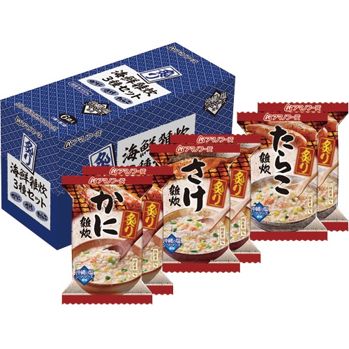 アマノフーズ 炙り海鮮雑炊 3種セット 1箱(6食)