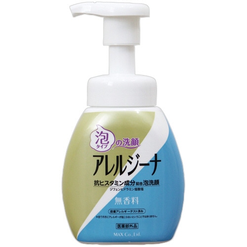 マックス　アレルジーナ　抗ヒスタミン成分配合　泡洗顔　本体　２００ｍＬ　１本
