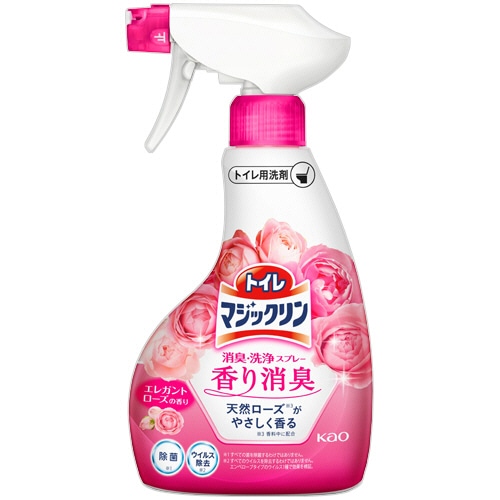 花王 トイレマジックリン 消臭・洗浄スプレー ツヤツヤコートプラス エレガントローズの香り 本体 380ml 1本