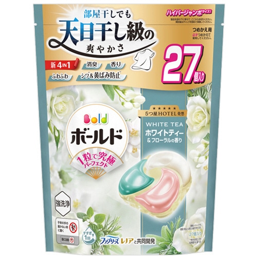 Ｐ＆Ｇ　ボールド　ジェルボール　心弾けるホワイトティー＆フローラルの香り　つめかえ用　ハイパージャンボ　１パック（２７個）