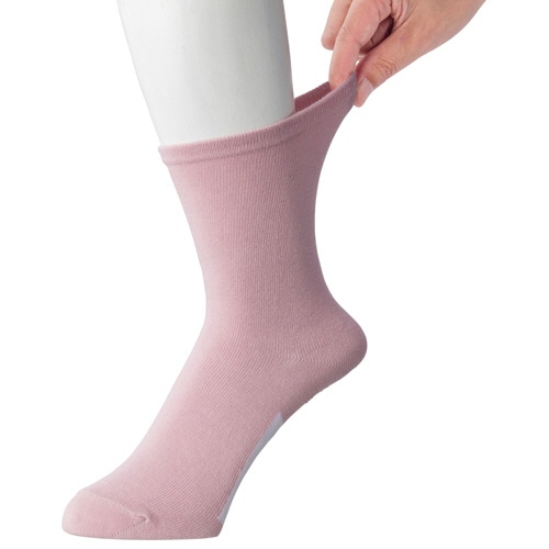ケアファッション　名前の書けるソックス　無地　婦人用　ピンク　２２－２４ｃｍ　８００７７１－０１　１足