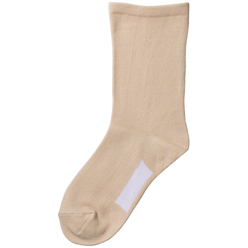 ケアファッション　名前の書けるソックス　無地　婦人用　ベージュ　２２－２４ｃｍ　８００７７１－１１　１足