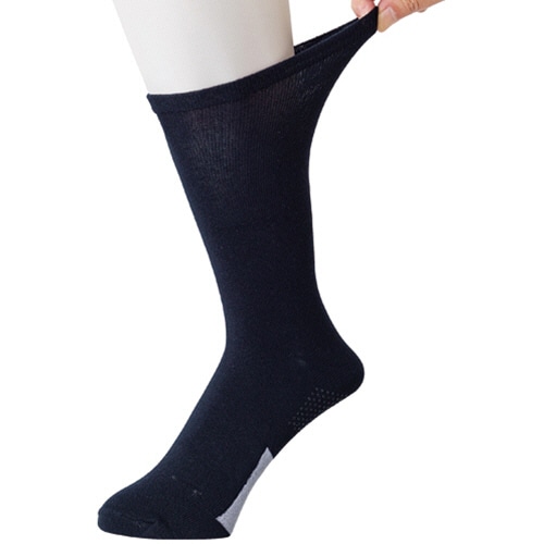 ケアファッション　名前の書けるソックス　無地　紳士用　ネイビー　２４－２６ｃｍ　８００７７２－１１　１足