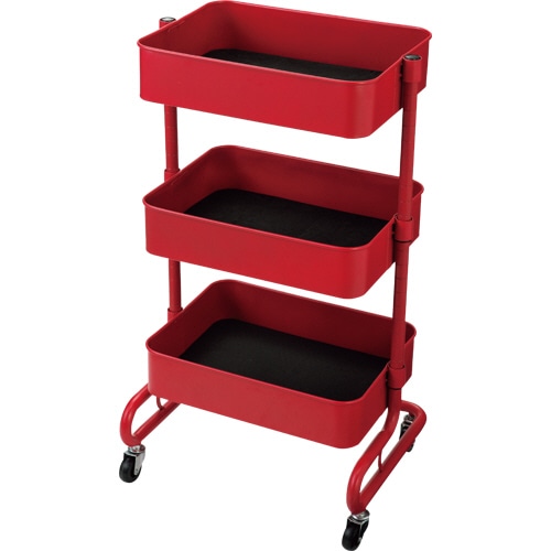 YAMAZEN バスケットトローリー LBT-3(RD) 1台